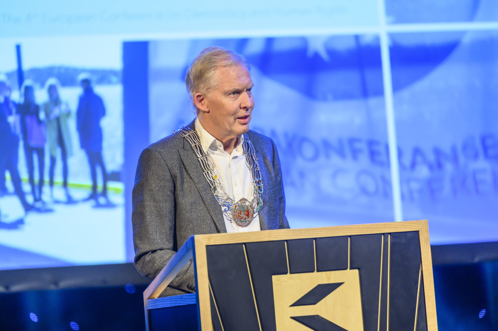 Jan Oddvar Skisland, mayor of the city of Kristiansand welcomes the participants to the European Conference 2023 